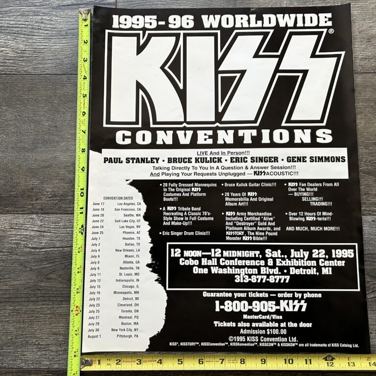 KISS Concert Poster Detroit Worldwide Official Kiss Convention Tour Vintage Kiss