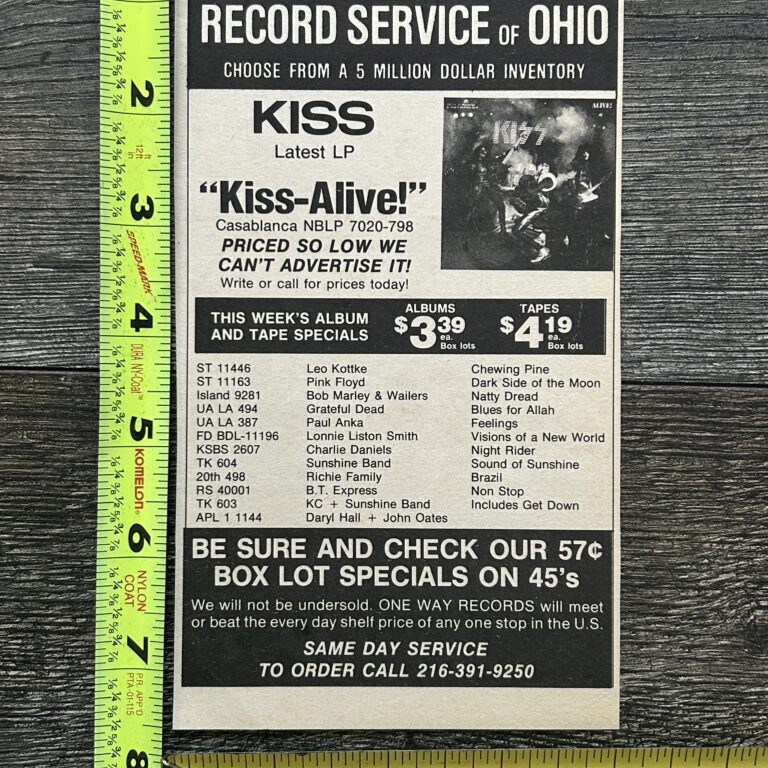 KISS Ad Advert Alive Vinyl Tape Record Service Ohio Vintage Kiss Aucoin 4x7