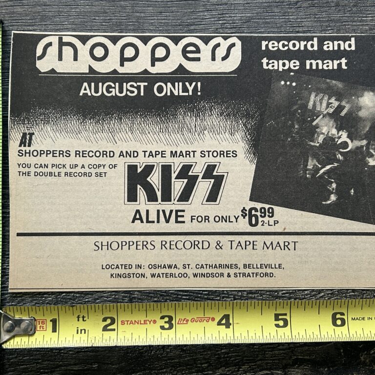 KISS Ad Advert Alive Shoppers Record & Tape Mart Canada Vintage Kiss Aucoin 5x7