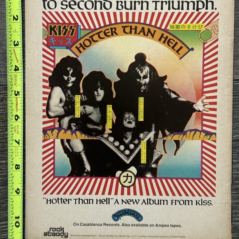 KISS Ad Advert Hotter Than Hell Album Release 1974 Vintage Kiss Aucoin 8x11