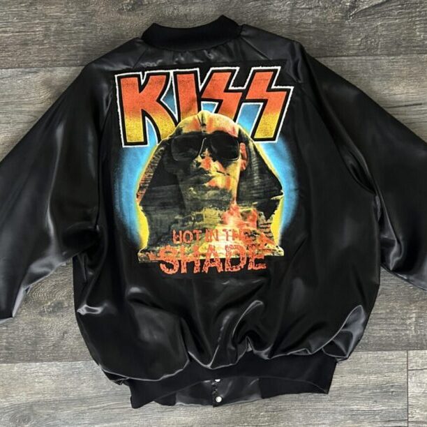 Kiss vintage Satin Jacket Hot In The Shade Concert Tour Sphinx 2XL Vintage Kiss