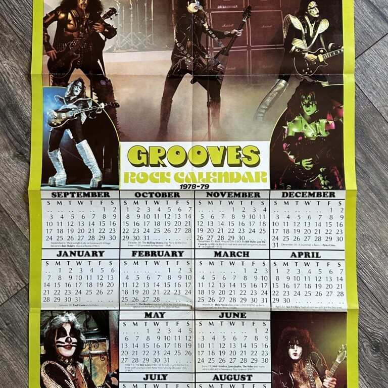 KISS Poster Centerfold Grooves Calendar 1978 1979 Vintage Kiss Aucoin 20x31