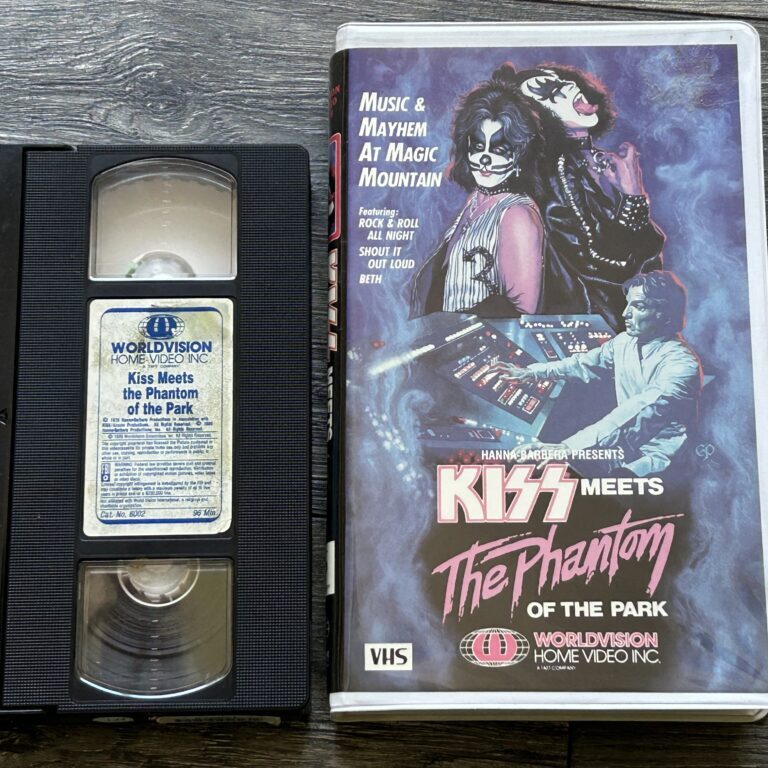 KISS VHS Video Tape Kiss Meets The Phantom CLAMSHELL CASE Vintage Kiss Aucoin