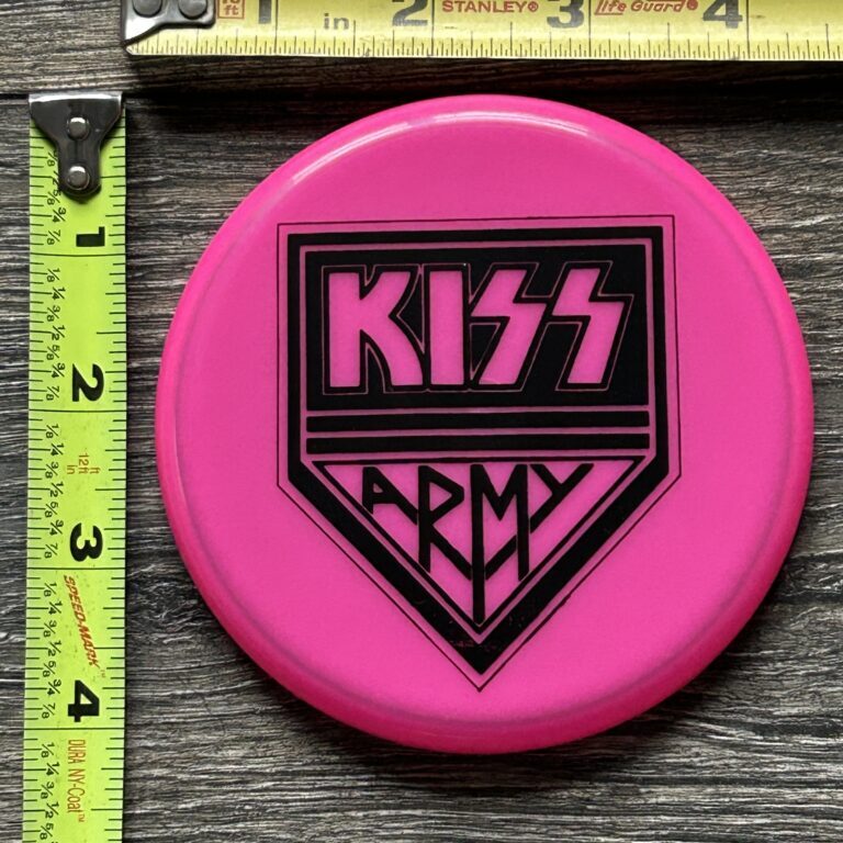 KISS Mini Frisbee 4" Toy Kiss Army Shield Logo Pink Black Vintage Kiss 1980's