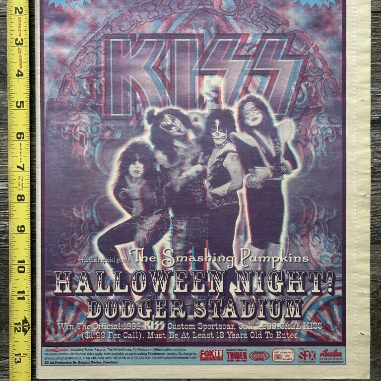 KISS Concert Ad Advert Psycho Circus Tour 3-D Dodger Stadium Vintage Kiss 11x14