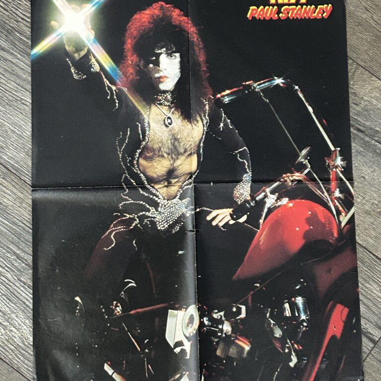 KISS Poster Centerfold PAUL STANLEY Motorcycle Pop Vintage Kiss Aucoin 16x22