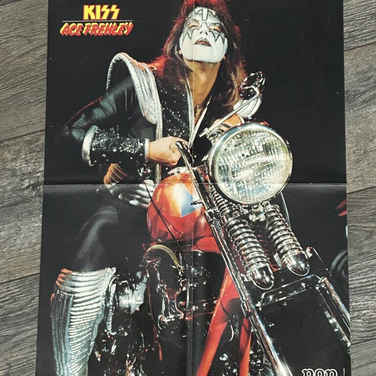 KISS Poster Centerfold ACE FREHLEY Motorcycle Pop Vintage Kiss Aucoin 16x22