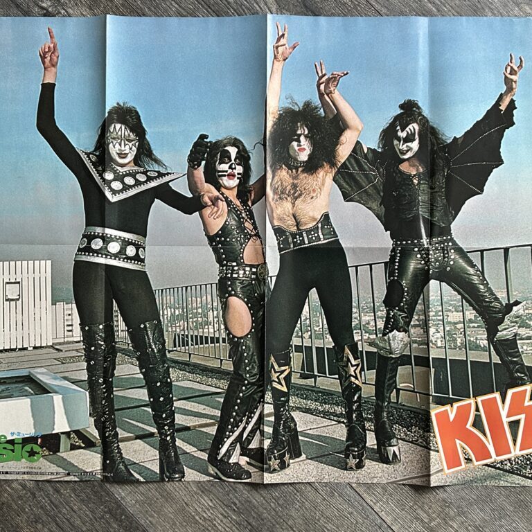 KISS Poster Centerfold Hotter Than Hell Rooftop Japan Vintage Kiss Aucoin 20x28