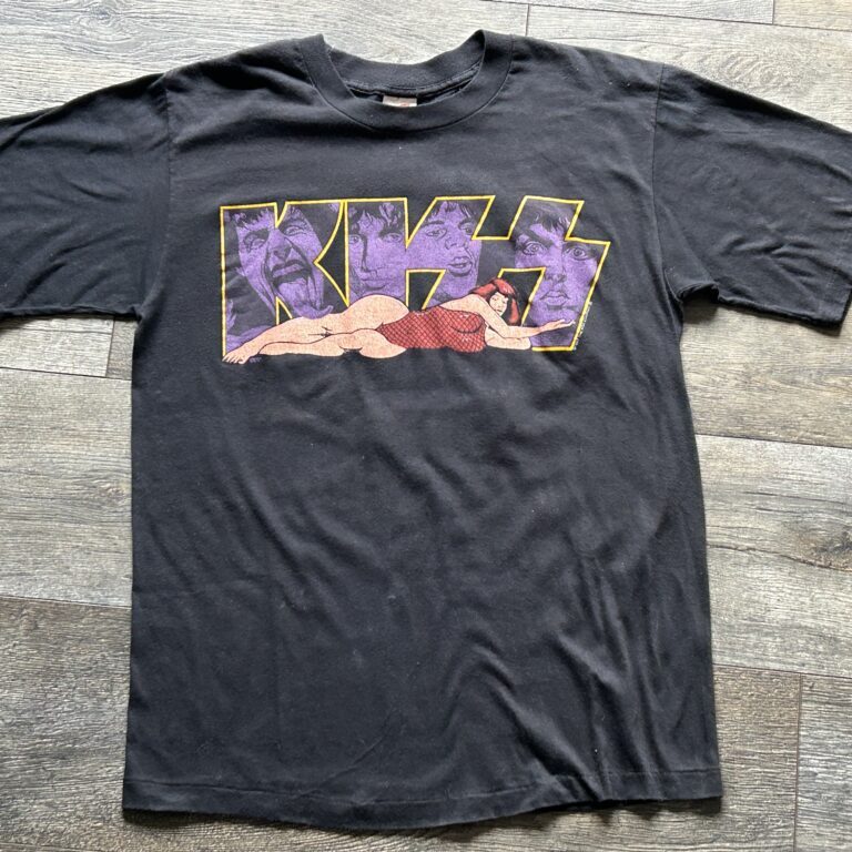 Kiss Vintage Concert T-Shirt Crazy Nights Tour Purple Logo Woman Vintage Kiss