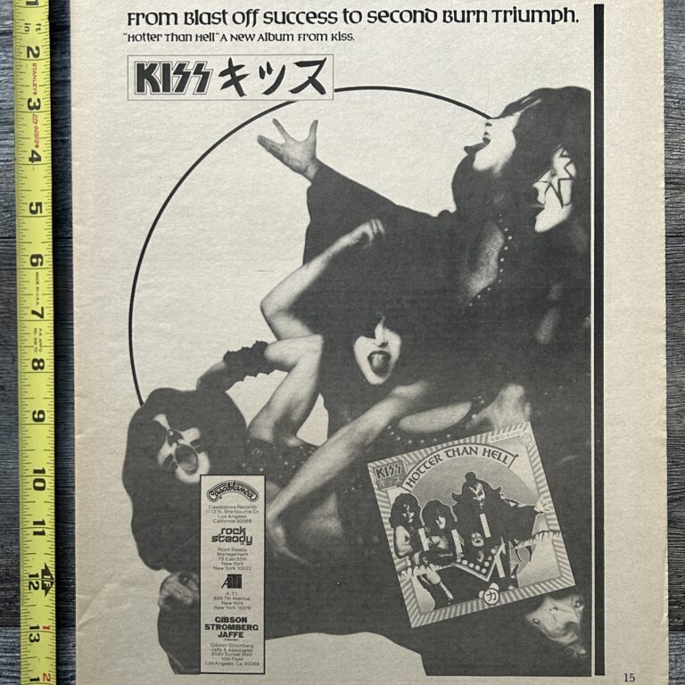 KISS Ad Advert Hotter Than Hell Blast Off Success 1974 Vintage Kiss Aucoin A