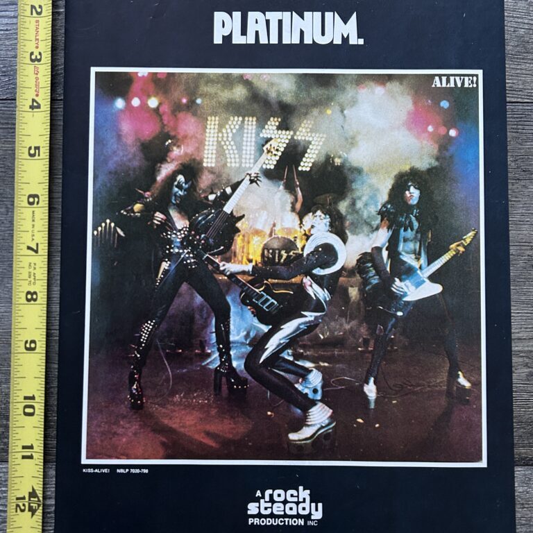 KISS Ad Advert Alive Vinyl Record Casablanca Platinum Vintage Kiss Aucoin 9.5x13