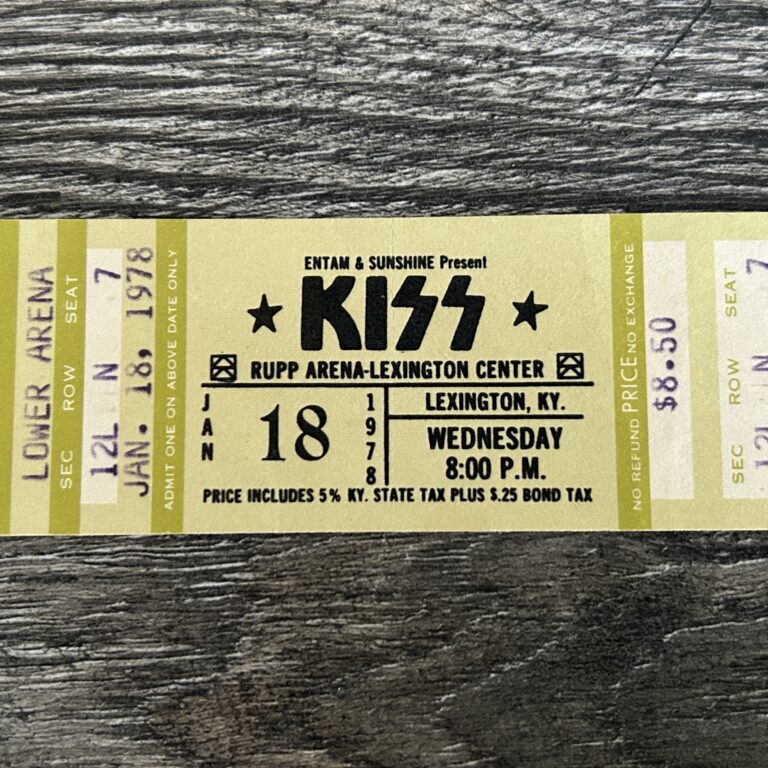 KISS FULL TICKET STUB KY Jan 18 1978 Alive 2 Concert Tour Vintage Kiss Aucoin