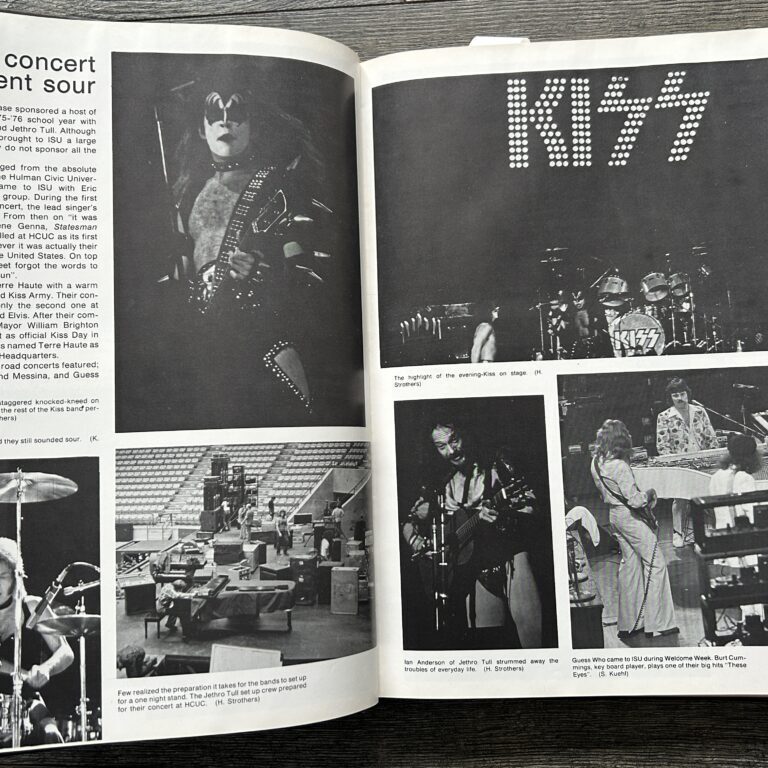 KISS Book 1976 Yearbook Indiana State University Alive Tour Vintage Kiss Aucoin