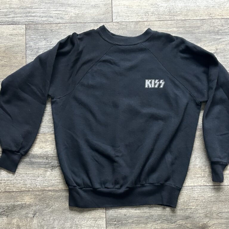 Kiss Vintage Sweatshirt Crewneck Classic Silver Logo Vintage Kiss Memorabilia