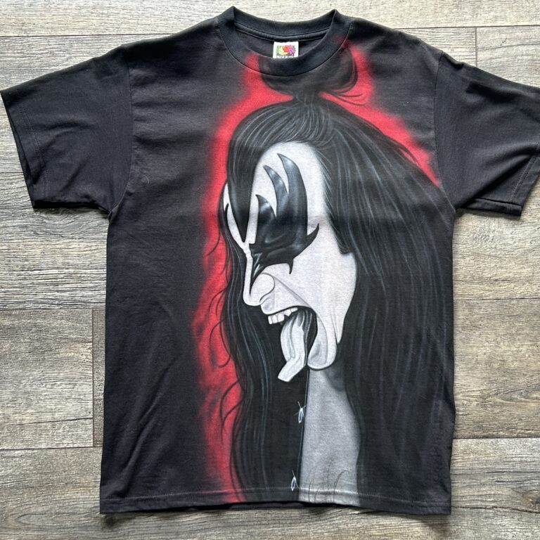 KISS Vintage T-Shirt GENE SIMMONS Airbrushed Art Med Vintage Kiss Memorabilia