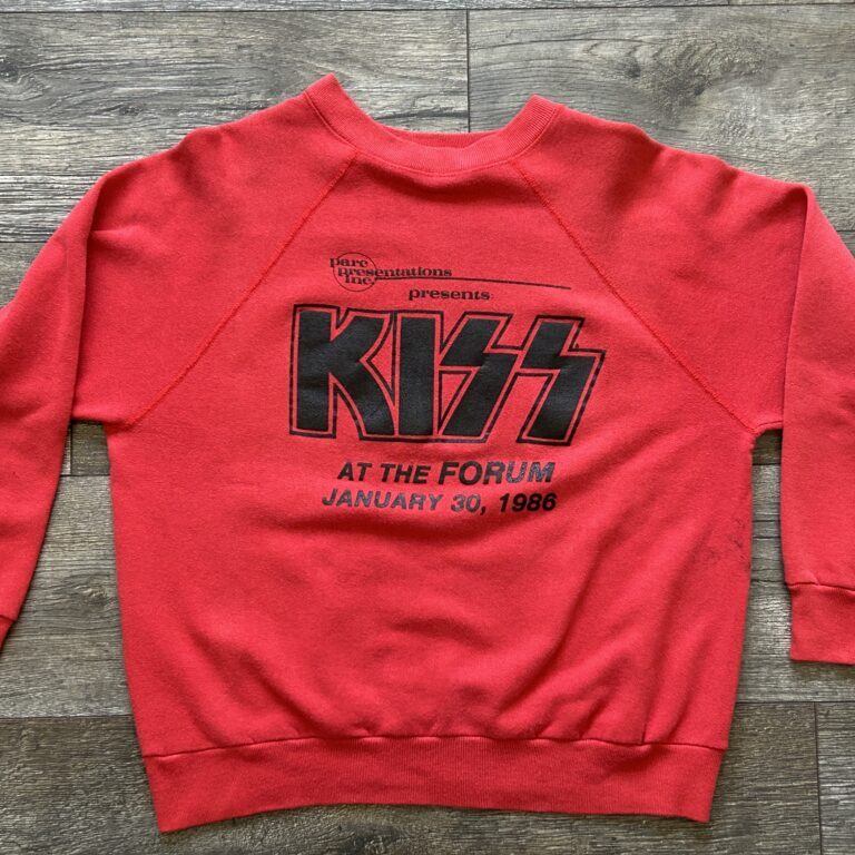 KISS Vintage Sweatshirt Asylum Concert Tour The Forum LA 1986 Large Vintage Kiss