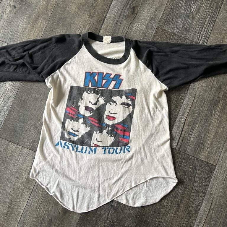 KISS Vintage Shirt Raglan Jersey Asylum Concert Tour Make-Up Faces Vintage Kiss