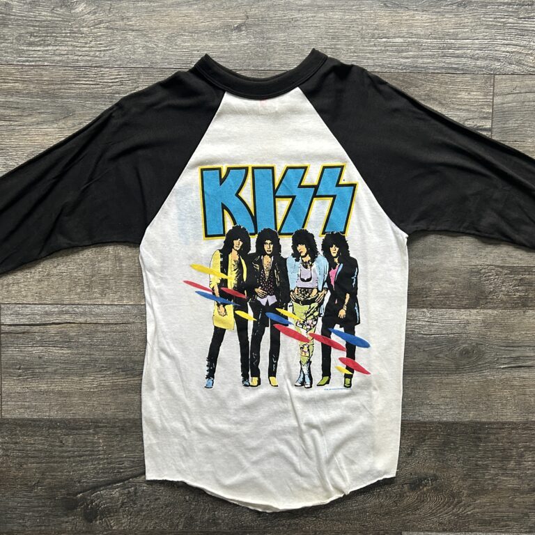 KISS Vintage Concert Shirt Raglan Jersey Asylum Tour 1985-86 Vintage Kiss UNWORN