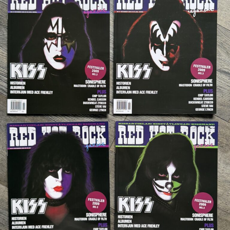 KISS Magazine Red Hot Rock 4pc Set 1978 Solo Albums Dec 2009 Sweden Vintage Kiss