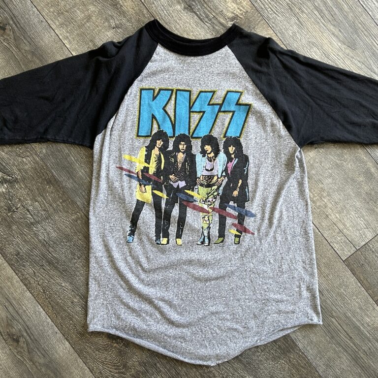 KISS Vintage Concert Shirt Raglan Jersey Asylum Tour Gray Vintage Kiss UNWORN