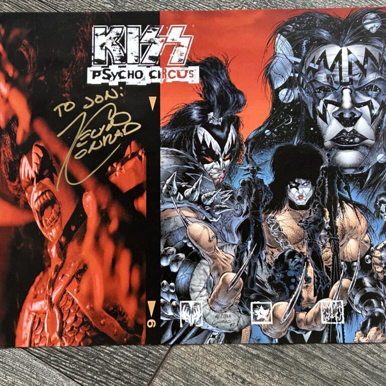 KISS Flyer Ad Advert Psycho Circus Comic SIGNED Kevin Conrad Artist Vintage Kiss