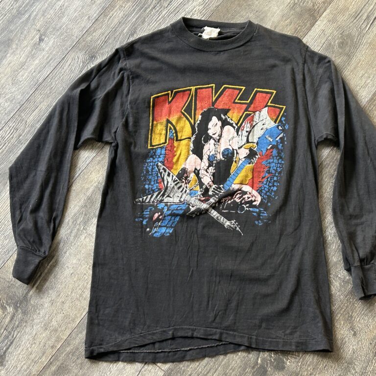 KISS Vintage Concert Shirt Slave Girl Asylum Tour Black Long Sleeve Vintage Kiss