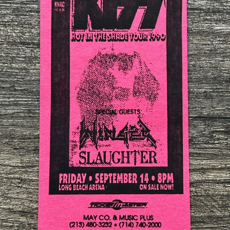 KISS Handbill Promo Card Long Beach Hot In The Shade Concert Tour Vintage Kiss