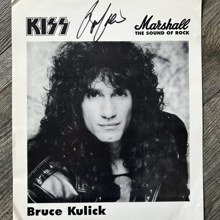 KISS Promo Paper Photo BRUCE KULICK SIGNED Autograph Marshall Amps Vintage Kiss