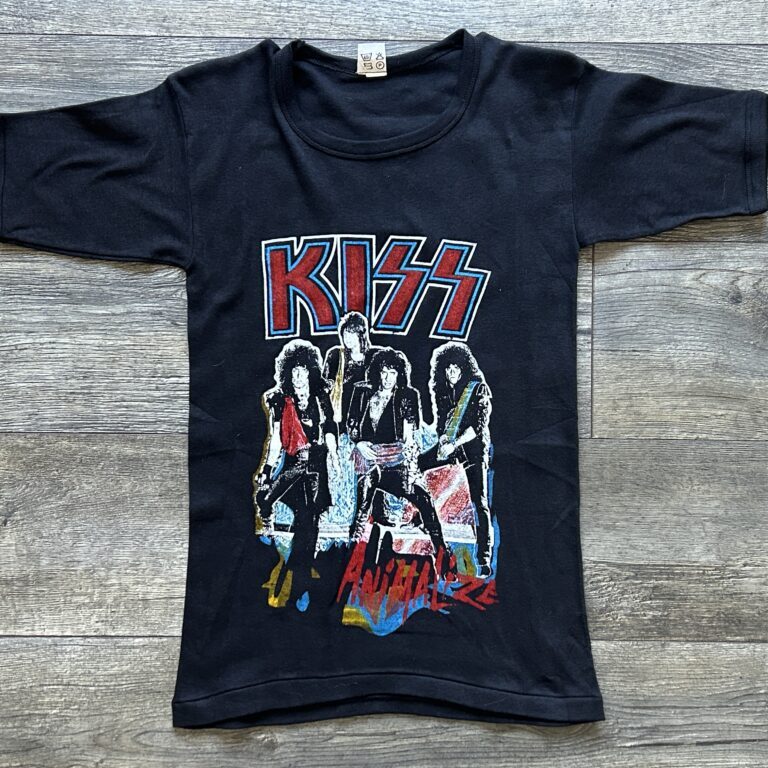 KISS Vintage Concert T-Shirt Animalize European Tour 1984 Vintage Kiss Bon Jovi