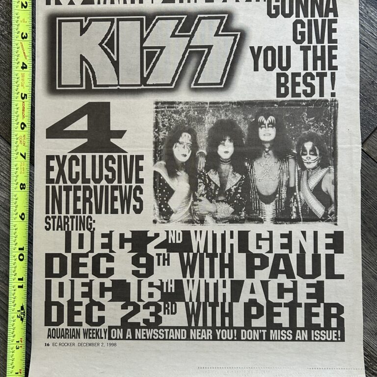 KISS Ad Advert Psycho Circus Aquarian Magazine NJ Interviews 11x14 Vintage Kiss