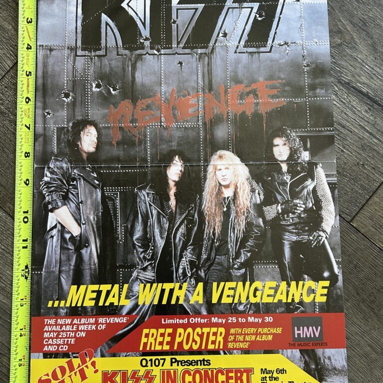 KISS Poster Centerfold Ad Advert Revenge Album CD HMV Canada 1992 Vintage Kiss