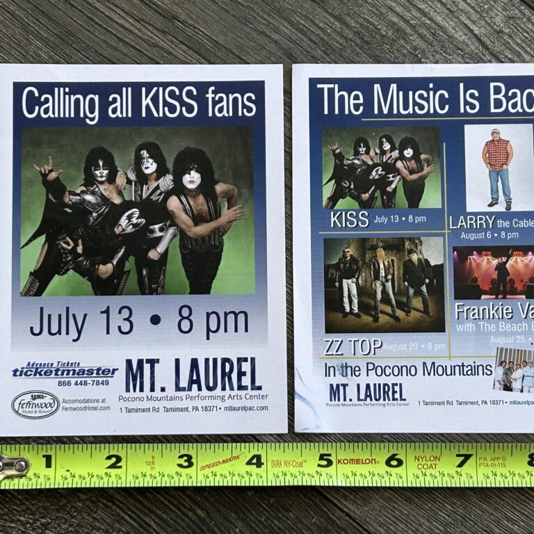 KISS Concert Handbill Postcard Set Mt. Laurel Poconos PA July 2010 Vintage Kiss