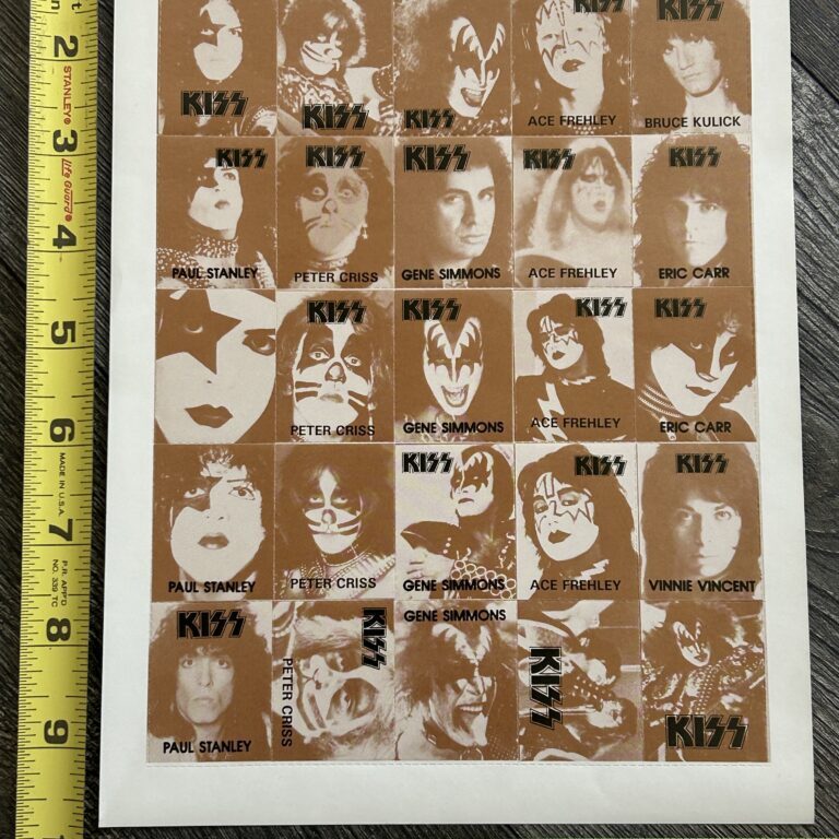 KISS Stamp Sheet Unused Unperforated 25 Stamps On 1 Sheet Vintage Kiss 1980's