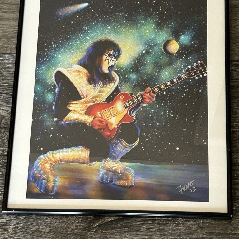 KISS Poster Lithograph ACE FREHLEY Print Artist Signed Framed Vintage Kiss