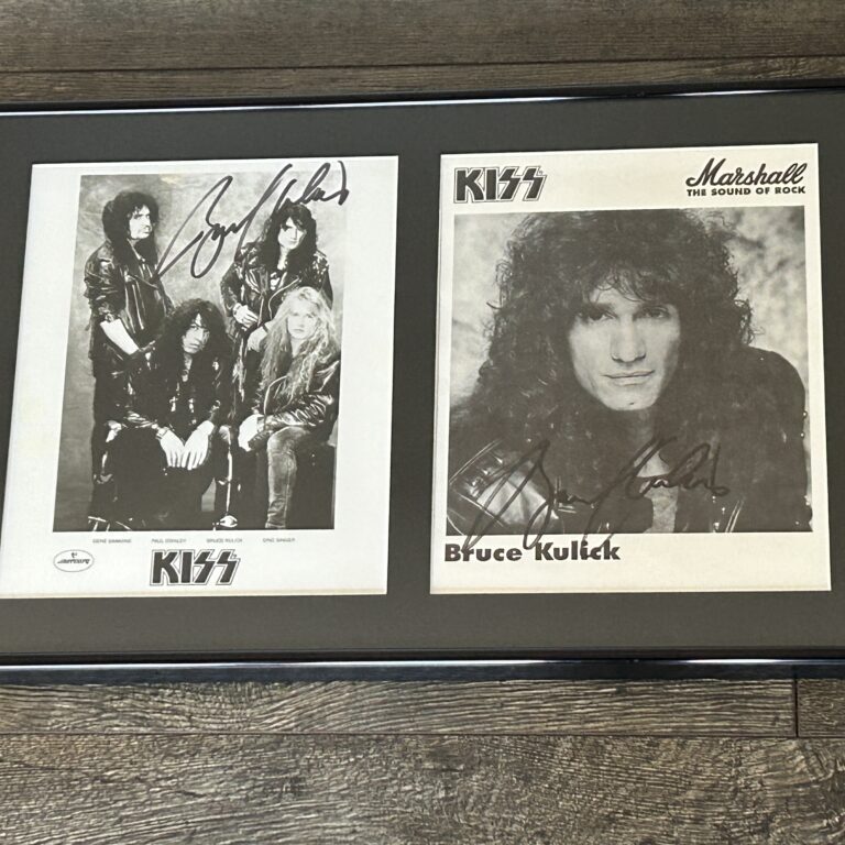 KISS Promo Photo Display BRUCE KULICK Signed Autograph Revenge Vintage Kiss