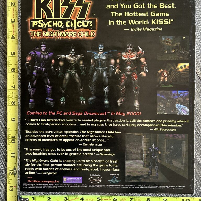 KISS Ad Advert Psycho Circus Nightmare Child Video Game 2000 Vintage Kiss 10x13