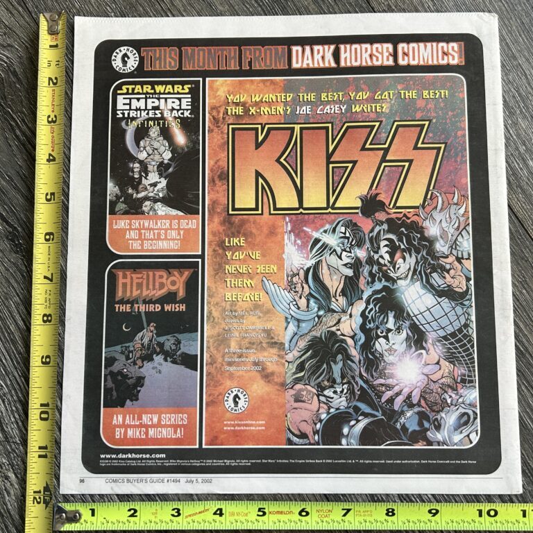 KISS Ad Advert Kiss Comic Dark Horse Comics Joe Casey 2002 Vintage Kiss