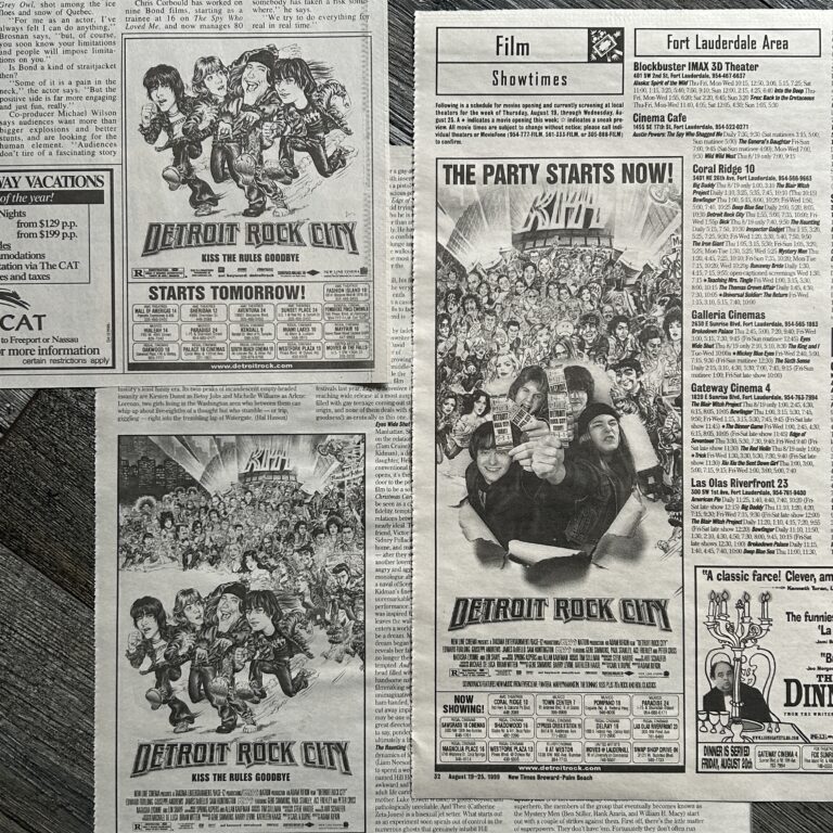 KISS Ad Advert Detroit Rock City Movie South Florida 3pc Lot 1999 Vintage Kiss