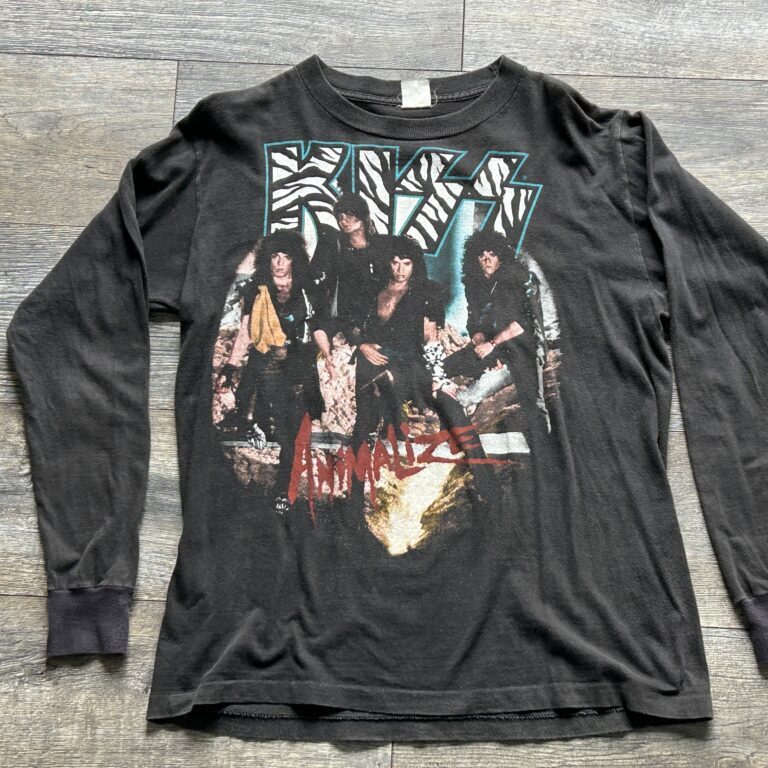 KISS Vintage Concert Shirt Animalize Tour Long Sleeve Large Vintage Kiss Carr