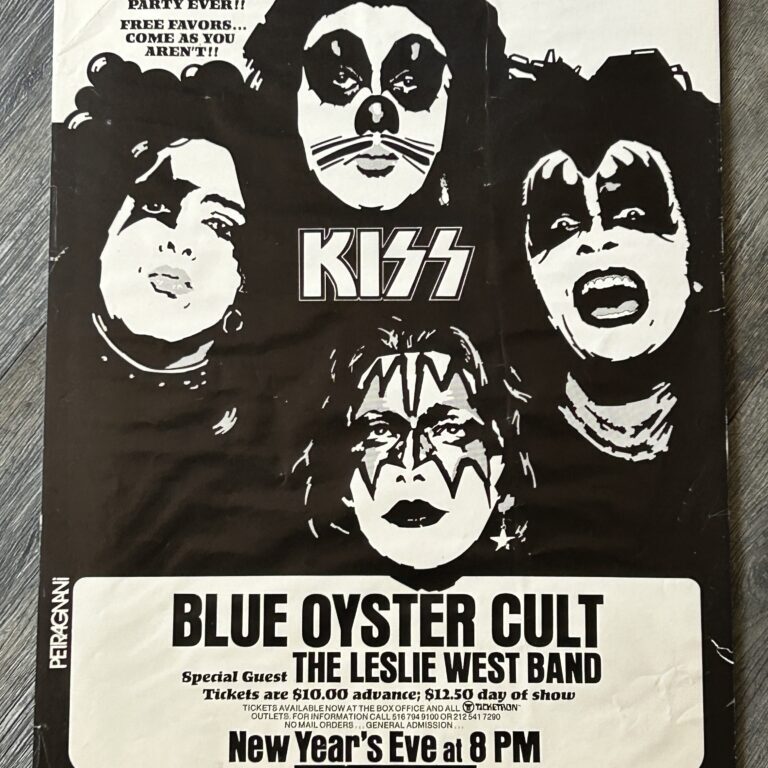 KISS Concert Poster Alive Tour Dec 31 1975 New Years Eve NY Vintage Kiss Aucoin