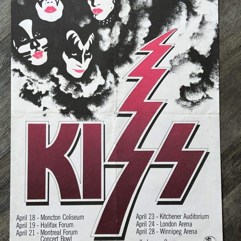 KISS Concert Poster Alive Destroyer Tour Canada 1976 Thundercloud Vintage Aucoin