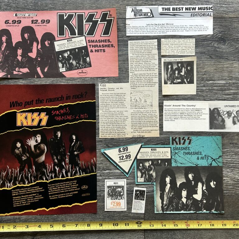 KISS Ad Advert Clippings Lot SMASHES THRASHES & HITS Album 9pc Vintage Kiss