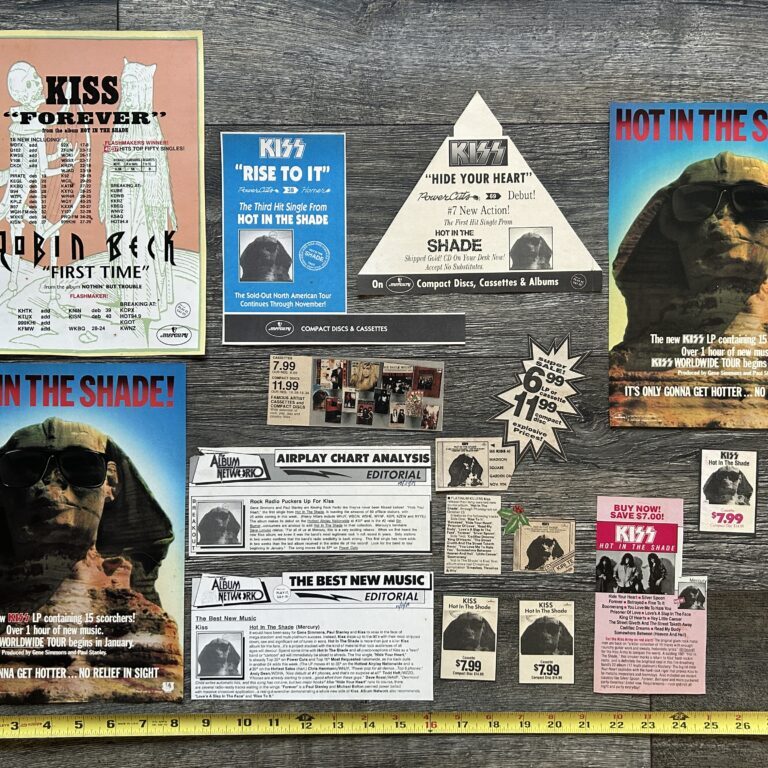 KISS Ad Advert Clippings Lot HOT IN THE SHADE Vinyl Cassette 15pc Vintage Kiss