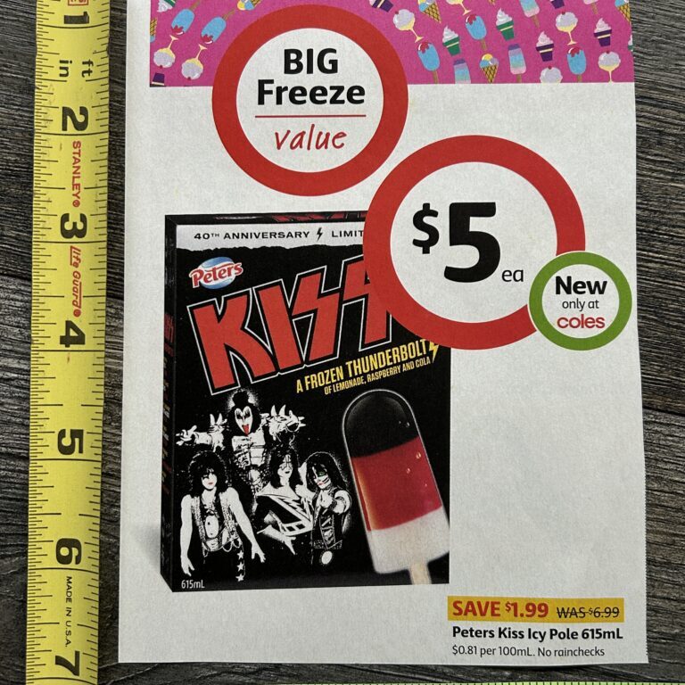 KISS Ad Advert Thunderbolt Ice Cream Bar Australia Aussie Vintage Kiss 5x7