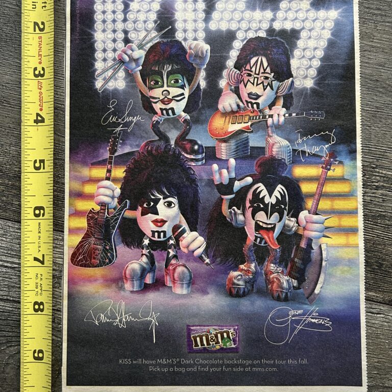 KISS Ad Advert M&M's Candy 2008 Kiss Memorabilia Gene Simmons Paul Eric Tommy