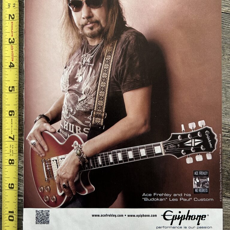 KISS Ad Advert ACE FREHLEY Epiphone Budokan Les Paul Guitar 2012 Vintage Kiss