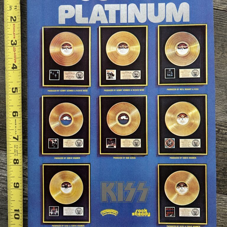 KISS Ad Advert Alive 2 1974-1977 Gold Platinum Record Award Vintage Kiss Aucoin