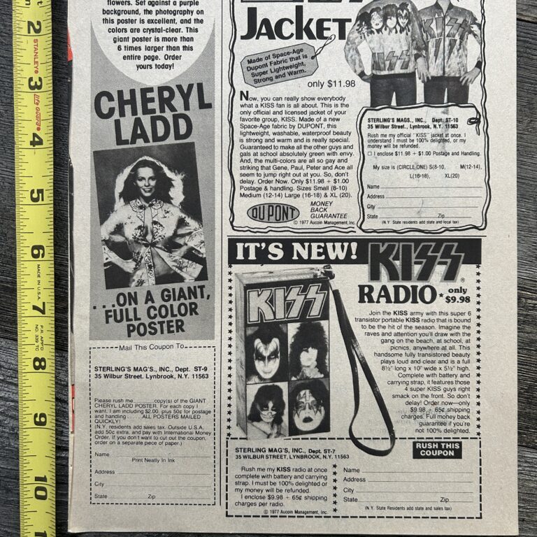 KISS Ad Advert Kiss Radio Kiss Flames Jacket Order Form 1977 Vintage Kiss Aucoin