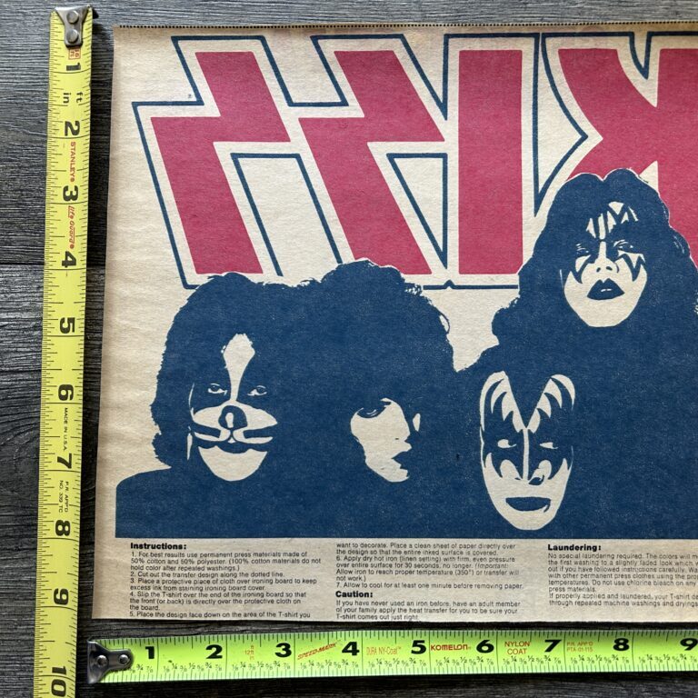 KISS Iron On Transfer Dynasty Tour Newspaper Promo Insert Vintage Kiss Aucoin