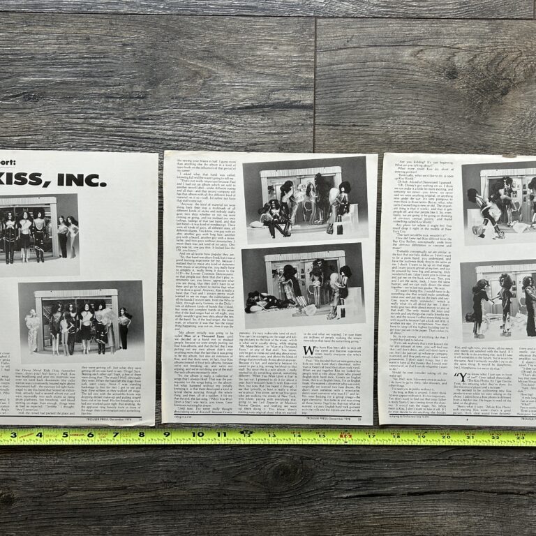 KISS Mego Dolls w/ Groupies 3pg Article 1978 Vintage Kiss Aucoin Memorabilia